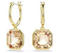 Pendientes Millenia, Talla cuadrada, Caramelo, Acabado en oro de 18 quilates OS