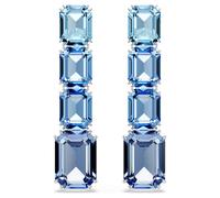 Swarovski Pendientes Millenia, Talla octogonal, Degradado de color, Azules, Baño de rodio