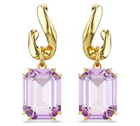 Pendientes Millenia, Talla octogonal, Morado, Acabado en oro de 18 quilates OS