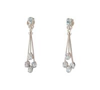 Pendientes minimalistas de topacio azul, hechos a mano, con piedras preciosas facetadas en plata de ley 925.