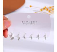 Pendientes minimalistas rock punk que ofrecen un aspecto de temperamento personalizado, hechos de aleación de zinc para uso diario o especial (08)