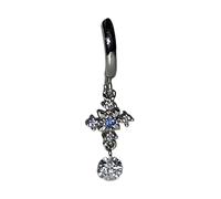 Pendientes modernos de cruces azules con tachuelas de garras de dragón a juego, joyería de aleación ligera para looks modernos, aro para oreja con cruces
