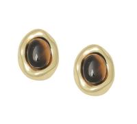 Pendientes modernos de piedra de ojo de tigre, accesorios de metal resistentes para mujer, accesorios cómodos de llevar, ligeros aretes de moda, One Size, como se describe, como se describe