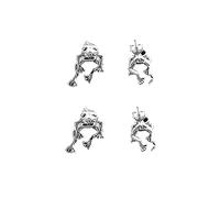 Pendientes Mujer, 2 Pares Plata Aleación Pendientes de Ranas Plata, Pendientes de Rana y Colgante, Pendientes de Animales Vintage, Lindos de Moda, Creativos, para Mujer, Niñas