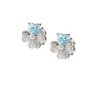 Pendientes Mujer AMEN Plata 925 Cuadrados Aqua Marina Código EQUSBAC
