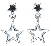 Pendientes Mujer Niña, Yumilok-Moda Pendientes con Estilo Brillantes Estrella, S925 Plata de Ley
