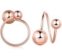 Pendientes Mujer Niña, Yumilok-Moda Pendientes Husillo Bolas S925 Plata de Ley