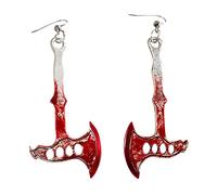 Pendientes Mujer Pendientes de gota de tijeras con dientes para mujeres y niñas, tijera gótica con estampado, para Halloween (B, One Size)