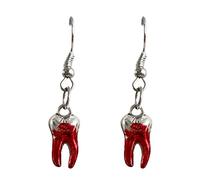 Pendientes Mujer Pendientes de gota de tijeras con dientes para mujeres y niñas, tijera gótica con estampado, para Halloween (D, One Size)