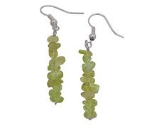 Pendientes Mujer,Pendientes Largos De Grava Con Colgante De Gancho, Pendientes De Gota De Olivino De Peridoto, Pendientes De Cristal De Equilibrio De Reiki, Joyería De Yoga De Piedras Preciosas Par
