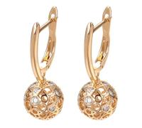 Pendientes Mujer Pendientes Niñas Hipoalergénicos Oreja Joyería S925 Regalo Pendientes Colgantes De Bola Para Mujer, Aretes Vintage De Circonita Natural A La Moda, Color Oro Rosa