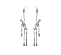 Pendientes Mujer Pendientes Niñas Hipoalergénicos Oreja Joyería S925 Regalo Pendientes Largos Asimétricos Con Calavera De Esqueleto Gótico Punk Para Mujer, De Moda