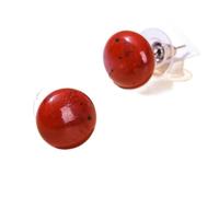 Pendientes Mujer Piedra,Pendientes De Lóbulo De Piedra Natural Con Estilo, Pendientes De Bola De La Suerte, Joyería De Jaspe Rojo, Adecuado Para Uso Diario, Regalos Para Mujeres