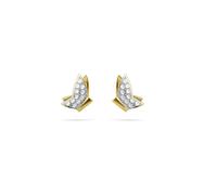 Swarovski Pendientes de botón Idyllia Lilia, Mariposa, Blancos, Baño tono oro
