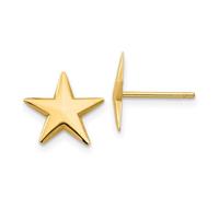 Pendientes náuticos de oro amarillo macizo de 10 quilates con poste de estrella de 11 x 11 mm de ancho para mujer