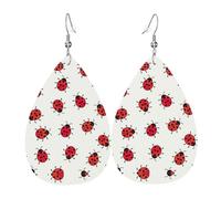 Pendientes navideños con patrón infinito moteado para mujer, aretes de gota de estrella festiva, joyería colgante elegante para celebraciones, One Size, Cuero
