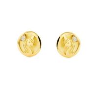 Pendientes Niña Oro Amarillo 9K Unicornio Circonita Brillo - Certificado Garantía - Mondepetit - 2552