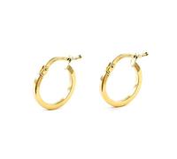 Pendientes Niña Oro Aro liso cuadrado 11x1.5 mm - Estuche Regalo - Certificado de Garantía - Mondepetit