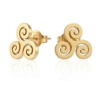 Pendientes Nudo de bruja para Mujer Acero Inoxidable amuletos Celta trisquel (Trisquel Dorado)