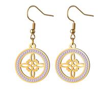 Pendientes Nudo de Bruja para Mujer Pendientes Nudo Celta Nudo De Bruja Buena Suerte Triquetra Trinidad Wicca Joyería Regalos Irlandeses (oro)
