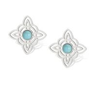 Pendientes Nudo de Brujas con Turquesa Magic Nudo celta cuelga los pendientes Acero inoxidable celta irlandés Wiccan brujería joyería pagana para las mujeres adolescentes (Stud-S2)