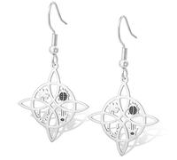Pendientes Nudo de las Brujas Ladybug trébol de cuatro hojas herradura hamsa colgante nudo celta cuelga los pendientes Lucky Charm Protección Brujería Joyería irlandesa pagana para las mujeres