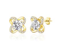 Pendientes Órbita Chapados en Oro Creados con Cristales Zircondia®