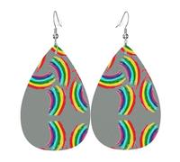 Pendientes Orgullo Arcoíris Gay Igualdad De Derechos Ligero Pendientes De Cuero En Forma De Lágrima Moda Aretes De Cuero Con Forma De Lágrima Para Bodas Viajes Mujeres