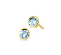 Pendientes Orolino en oro amarillo 585 brillo con 2 topacios azules Sky blue ...