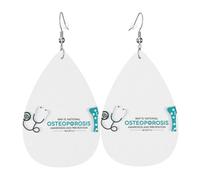 Pendientes Osteoporosis Awareness And Prevention Month Pendientescolgantes Moda Pendientesde Piel Sintética Vintage Aretes Colgantes Para Mujeres Fiesta Amantes