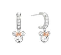 Pendientes ovalados de plata de ley 925 TT PLT CZ Minnie Mouse