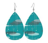 Pendientes Óvalos De La Era Espacial De Mediados De Siglo Moda Pendientes Colgantes De Piel Elegancia Aretes De Cuero Con Forma De Gota Para Bodas Decoración Fiestas