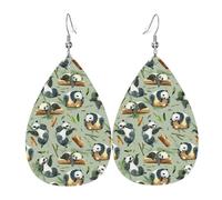 Pendientes Panda Wood Bamboo Aretes Colgantes Moda Pendientescolgantes Decoración Pendientesde Piel Sintética Para Amantes Varias Ocasiones De Fiesta Mujeres