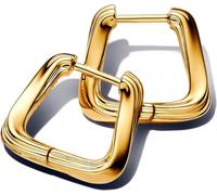 Pandora Essence 263875C00 - Pendientes de aro de plata de ley chapada en oro de 14 quilates