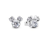 Pandora Pendientes de botón 293219C01 Mickey y Minnie Disney Plata de ley con circonitas cúbicas