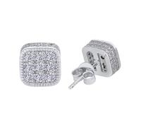 Pendientes para hombre, chapados en oro auténtico, pendientes de plata de ley 925, pendientes de diamante negro para hombre, talla única, Metal, Sin piedra preciosa