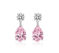 Pendientes para mujer, boda, clavos, plata 925, amarillo circón simple, doble 22,1 x 8 mm para el día del padre joyas, Cobre + Plata 925, Circonia cúbica