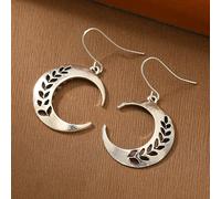 Pendientes para mujer con colgante de luna de hoja calada, de estilo elegante y minimalista, adecuados para desplazamientos diarios, ropa casual y vacaciones, un accesorio para mujer