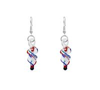 Pendientes para mujer con colgante en de azul estilo vidrio, hechos a . forma, tamaño y pueden no ser exactamente . El vidrio es frágil, .