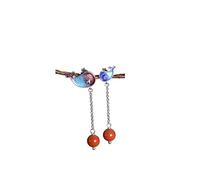 Pendientes para mujer de plata de ley 925 con diseño de delfín azul, madre e hijo, estilo chino creativo, vintage