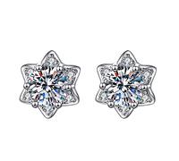 Pendientes para mujer de plata, pendientes de copo de nieve, plata 925, hipoalergénicos, regalo de joyería para mujeres, talla única, Poliéster, Sin piedra preciosa