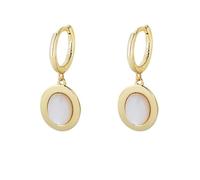 Pendientes para Mujer - Pendientes Colgantes de Concha Blanca a través de Pendientes Colgantes Pendientes de aro llamativos Moda para niñas