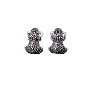 Pendientes para mujer, plata de ley 925, diseño de sapo, creativo, estilo chino vintage