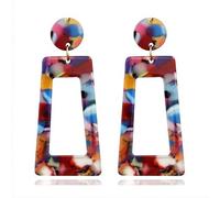 Pendientes para mujeres, accesorios de aretes acrílicos Joyas de aretes simples para mujeres, multicolor, 2.7 x 6.3 cm