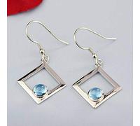 Pendientes para mujeres, pendientes de oído chino 925 Joyas Topacios Pendientes de granate Peridot Pendientes Geométricos Modas Pendientes para mujeres Topacio
