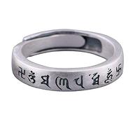 Pendientes para mujeres que se ajusten a las mujeres de anillo, S925 Sterling Metal Retro Symbol Font Nation Simple Knuckle Open Cail Ring Toe Toe Ring Jewelry for Women Girls
