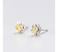 Pendientes para mujeres, s925 estilo de arte coreano topo blanco aretes de flor de flor de flores