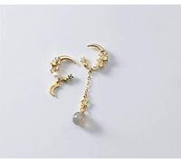 Pendientes para mujeres, S925 Pendientes Mujeres Coreano Star Moon Diamond