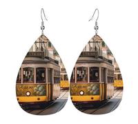Pendientes Para Mujeres Tranvía De Lisboa Colgante Oreja Personalidad Divertidos Pendientes Colgantes De Retro, Para Aniversario, Cumpleaños, Niñas