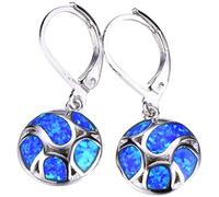 Pendientes para mujeres y niñas, moda mujer ópalo redondo fútbol colgante palanca atrás pendientes joyería regalo Practical Design